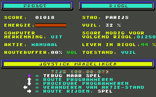 Floyd the Droid (Commodore 64) screenshot: Level 3: Parijs (Dutch)