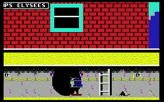 Floyd the Droid (Commodore 64) screenshot: Being attacked by a Rat in the sewers of Parijs! (Dutch)