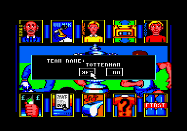 World Soccer (Amstrad CPC) screenshot: Pick your team.