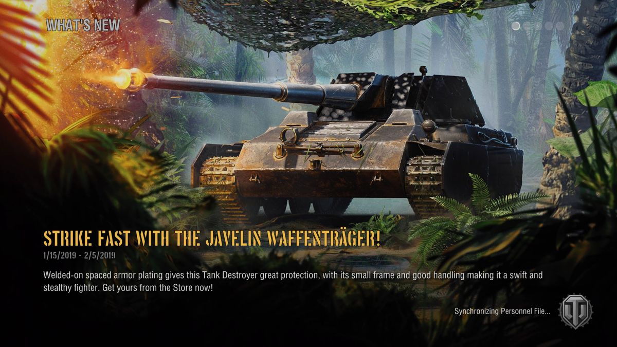 World of Tanks: Mercenaries - Javelin Waffentrager Ultimate (PlayStation 4) screenshot: Javelin Waffentrager tank announced in the news section