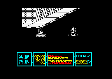 Back to the Future Part II (Amstrad CPC) screenshot: Hover-Boarding.