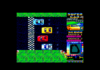 Super Stock Car (Amstrad CPC) screenshot: The start of the race.