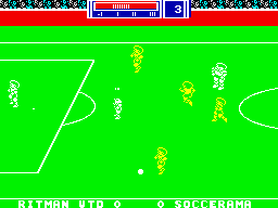 Match Day II (ZX Spectrum) screenshot: On the attack.
