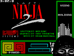 Last Ninja 2: Back with a Vengeance (ZX Spectrum) screenshot: Title screen.
