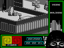 Last Ninja 2: Back with a Vengeance (ZX Spectrum) screenshot: How to get down?
