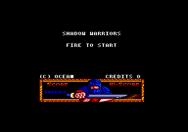 Ninja Gaiden (Amstrad CPC) screenshot: Title screen.