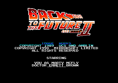 Back to the Future Part II (Amstrad CPC) screenshot: Title screen.