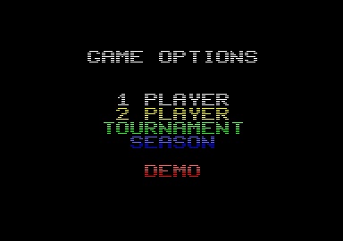 International 3D Tennis (Amstrad CPC) screenshot: Game options.