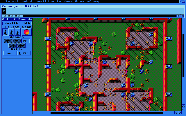 RoboSport (Amiga) screenshot: Robot programming screen