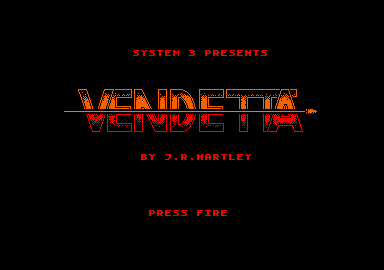 Vendetta (Amstrad CPC) screenshot: Title screen.
