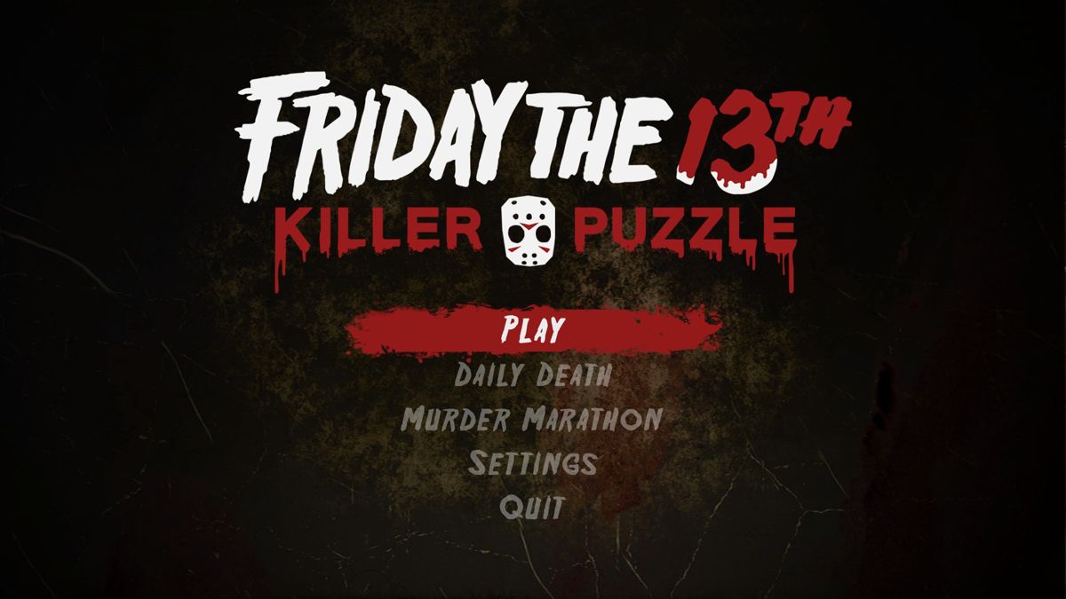 Friday the 13th: Killer Puzzle (Windows) screenshot: Title screen / main menu