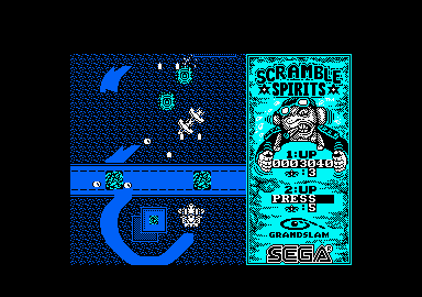 Scramble Spirits (Amstrad CPC) screenshot: Blasting action.