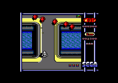 Sonic Boom (Amstrad CPC) screenshot: Blasting action.