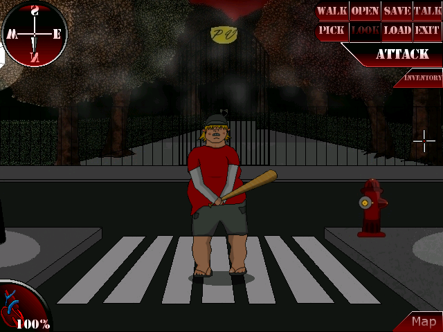 Escape from the Chaotic City (Windows) screenshot: Eddy in attack mode