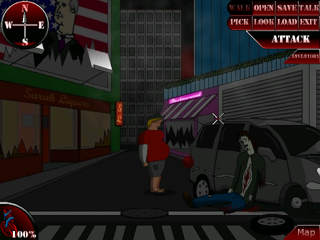 Escape from the Chaotic City (Windows) screenshot: Outside Eddy's house