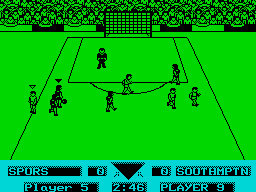 Gazza's Super Soccer (ZX Spectrum) screenshot: On the attack.