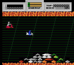 Seicross (NES) screenshot: The race is on