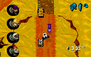 Motor Mash (DOS) screenshot: The Race Begins!