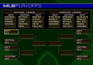 World Series Baseball 98 (Genesis) screenshot: Playoffs overview