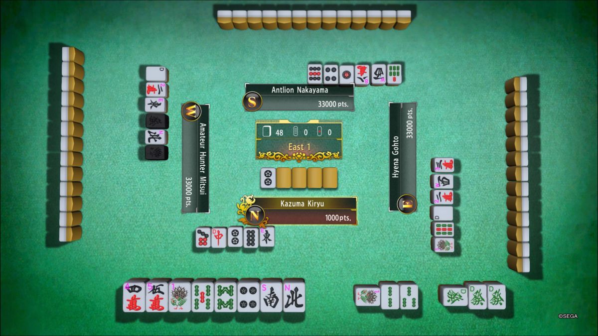 Yakuza: Kiwami 2 (PlayStation 4) screenshot: Playing mahjong