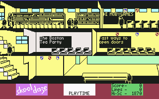 Skool Daze (Commodore 64) screenshot: You can even write on the blackboards