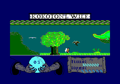 Kokotoni Wilf (Amstrad CPC) screenshot: Collecting orbs.
