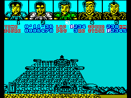 Power Drift (ZX Spectrum) screenshot: Over the hill.