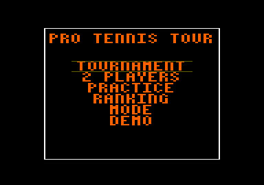 Pro Tennis Tour (Amstrad CPC) screenshot: Options.