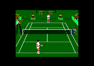 Pro Tennis Tour (Amstrad CPC) screenshot: Ready to serve.