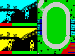The Games: Summer Edition (ZX Spectrum) screenshot: The Velodrome.