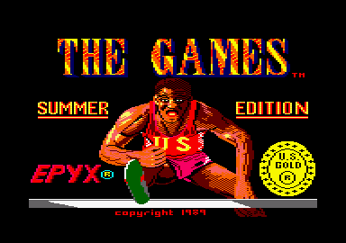 The Games: Summer Edition (Amstrad CPC) screenshot: Loading screen.