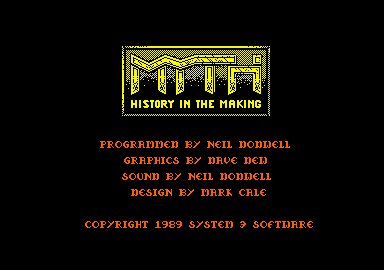 Myth: History in the Making (Amstrad CPC) screenshot: Title screen.