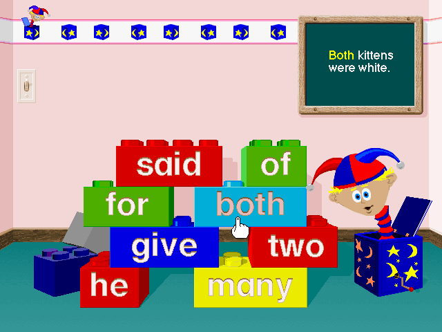 Ready, Set, Read with Bananas & Jack (Windows 3.x) screenshot: Finding the 'both' word