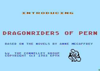 Dragonriders of Pern (Atari 8-bit) screenshot: Title screen