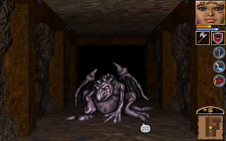 Anvil of Dawn (DOS) screenshot: Can this gargoyle talk?