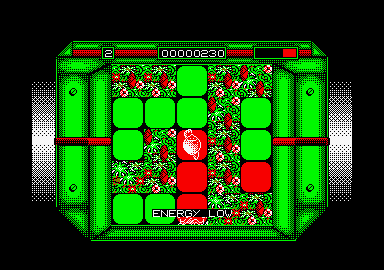 Maze Mania (Amstrad CPC) screenshot: Turning green to red.