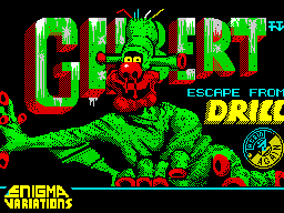 Gilbert: Escape from Drill (ZX Spectrum) screenshot: Loading screen.