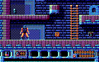Gods (DOS) screenshot: Begin Level 1 (EGA/Tandy)