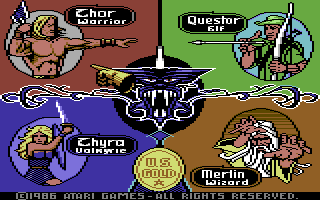 Gauntlet (Commodore 64) screenshot: Choose a character