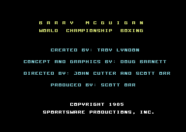 Star Rank Boxing (Commodore 64) screenshot: Title screen.