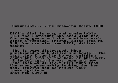 Deadenders (Amstrad CPC) screenshot: Adventure starts.