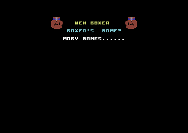 Star Rank Boxing (Commodore 64) screenshot: Choose a name.