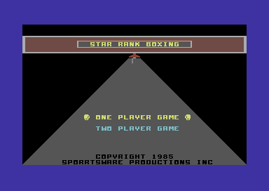 Star Rank Boxing (Commodore 64) screenshot: One ot two player.