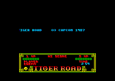 Tiger Road (Amstrad CPC) screenshot: Title screen.