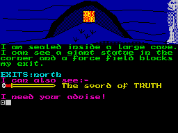 Demon from the Darkside (ZX Spectrum) screenshot: Take the sword.