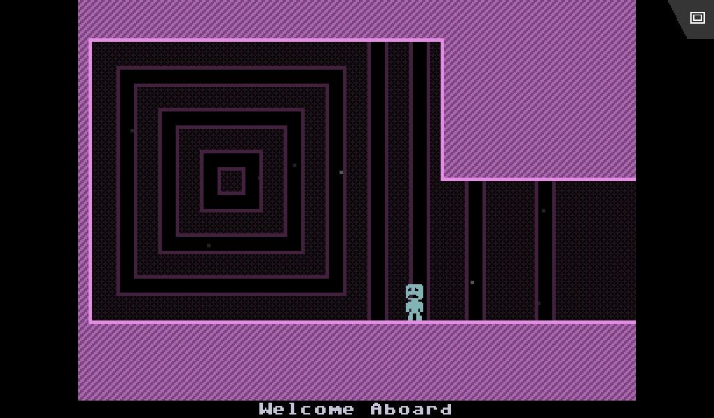 VVVVVV (Android) screenshot: First room "Welcome Aboard"