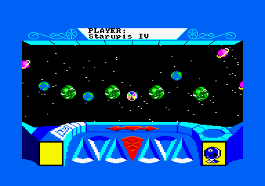 Trivial Pursuit: A New Beginning (Amstrad CPC) screenshot: Choose a planet.