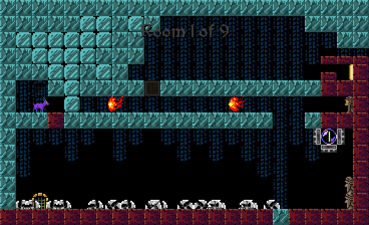 Escape Goat (Browser) screenshot: You can push the block in front of you.
