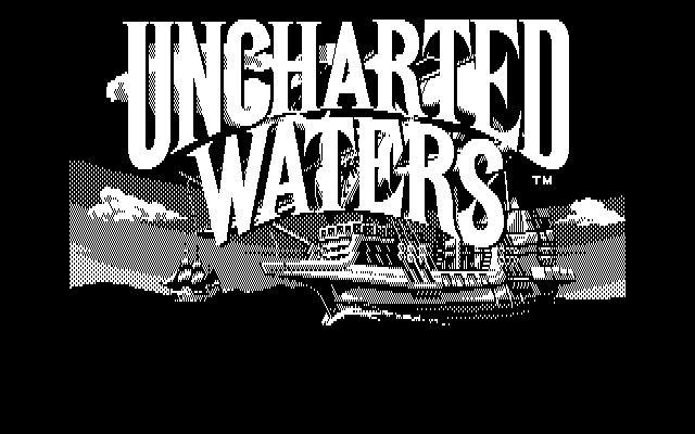 Uncharted Waters (DOS) screenshot: Title Screen (CGA)