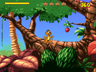 Jungledyret Hugo (DOS) screenshot: Exploring level 1